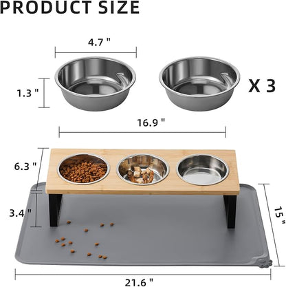 elevated cat bowls 3 dishes